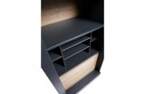 CABINET BLACK NATURAL WOOD WITH SLIDING DOOR - CABINETS, SHELVES